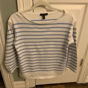 JCrew Blue White Striped Long Sleeve T-shirt